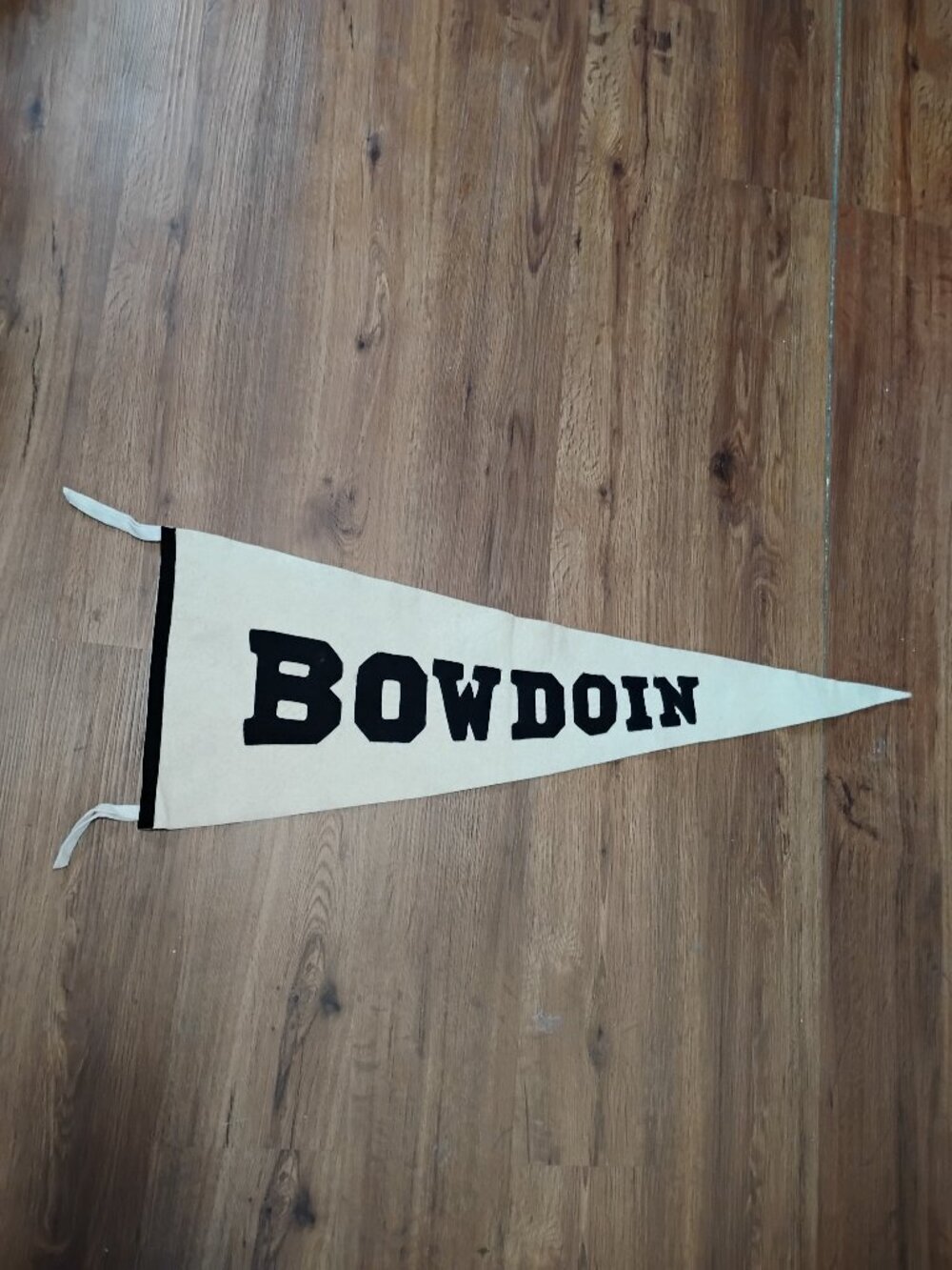 Vintage 50s Bowdoin College Embroidered Sewn Pennant Flag